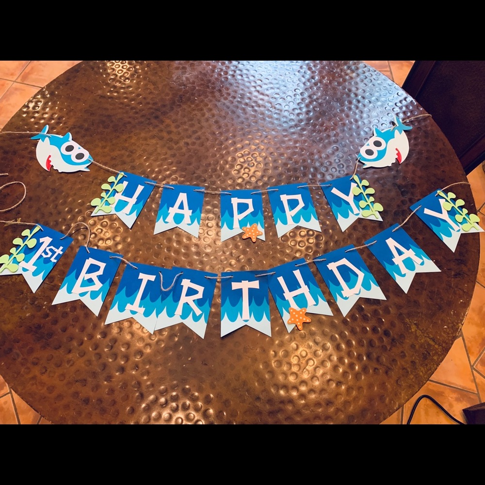 Happy 1st Birthday (baby shark theme)